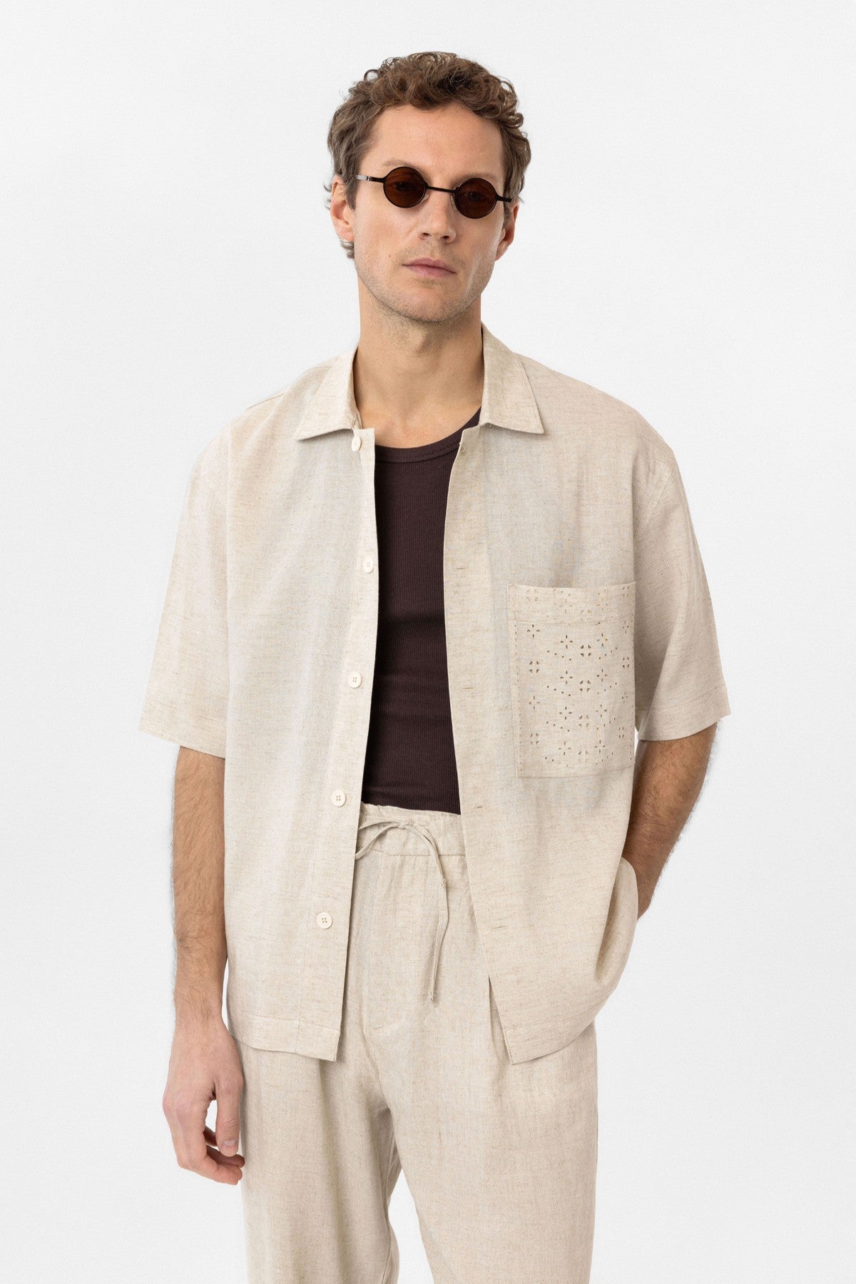 Antioch Short-Sleeve Men's Shirt with Linen Blend