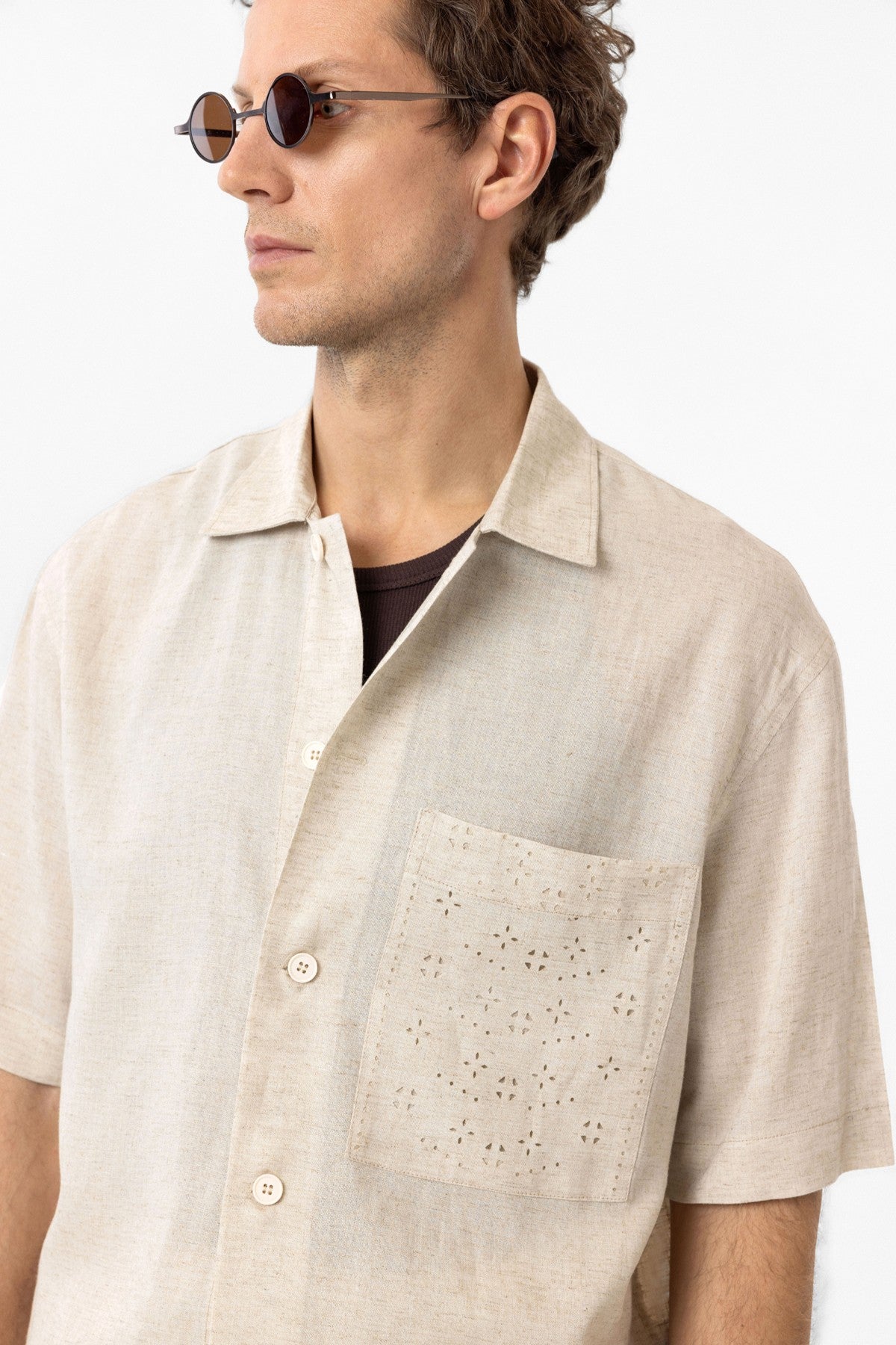 Antioch Short-Sleeve Men's Shirt with Linen Blend