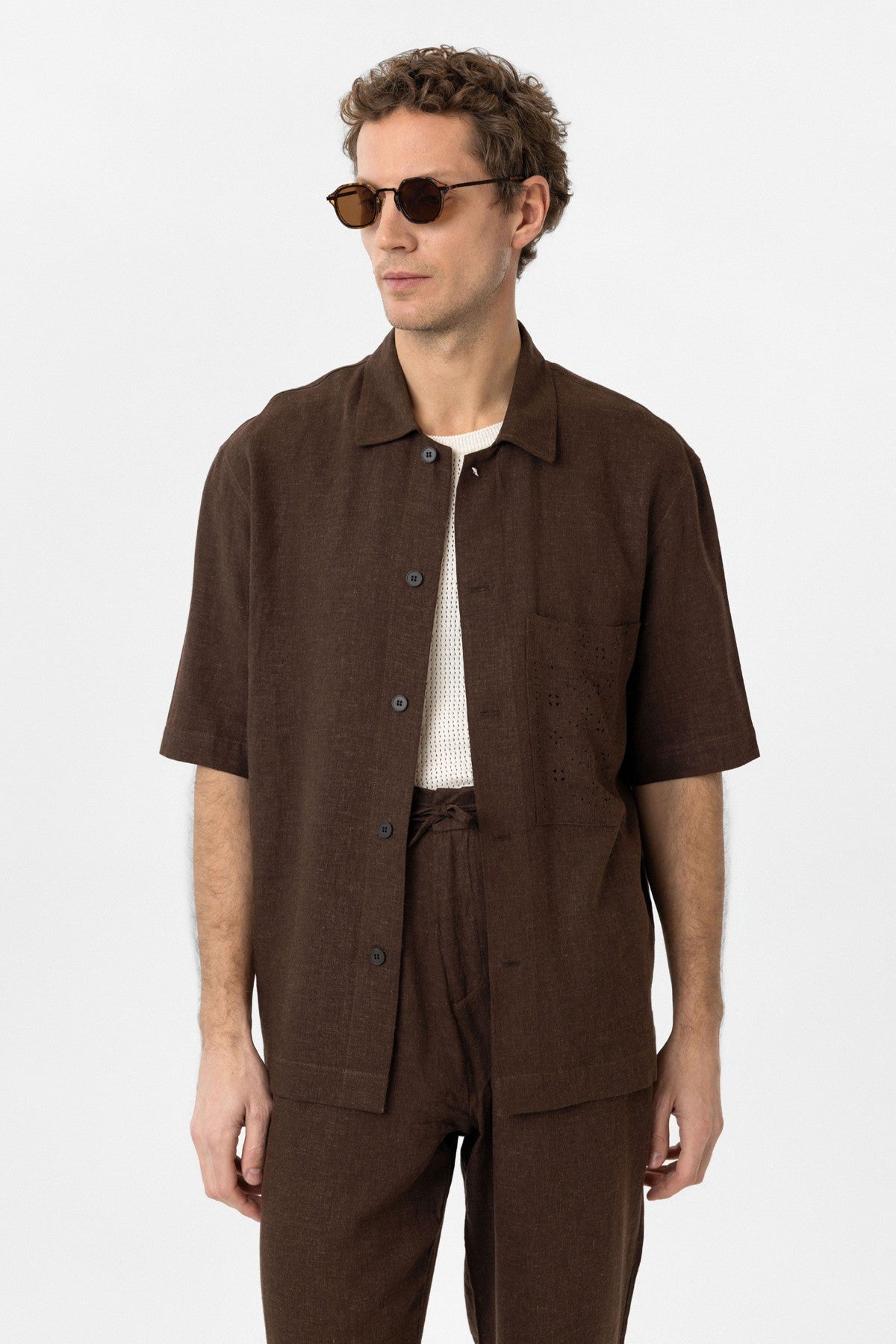 Antioch Short-Sleeve Men's Shirt with Linen Blend
