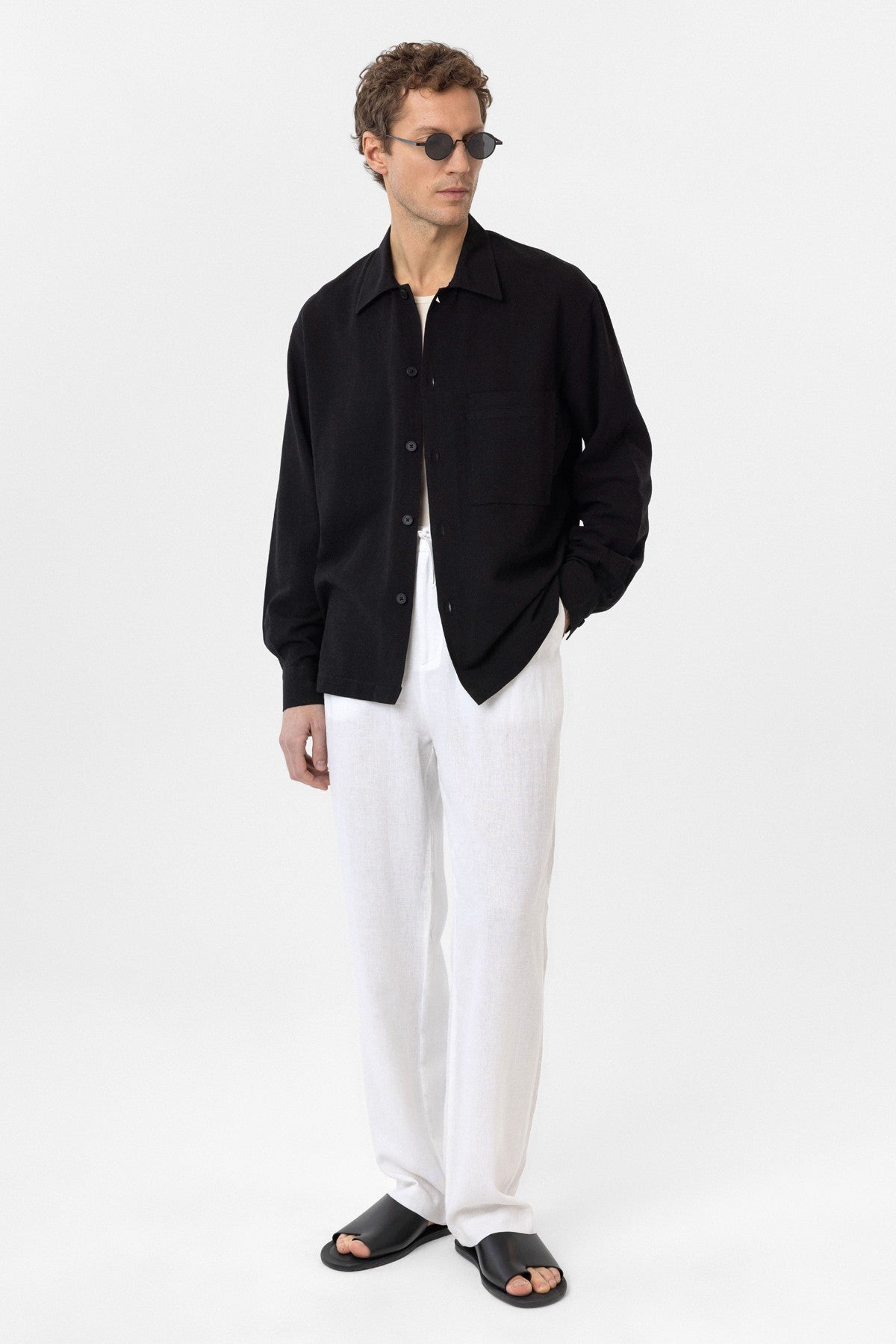 Men's Relaxed-Fit Shirt with Linen Blend