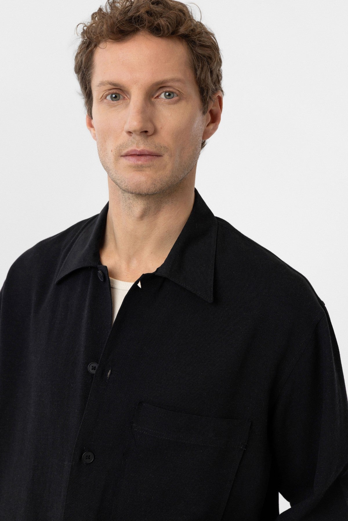 Men's Relaxed-Fit Shirt with Linen Blend