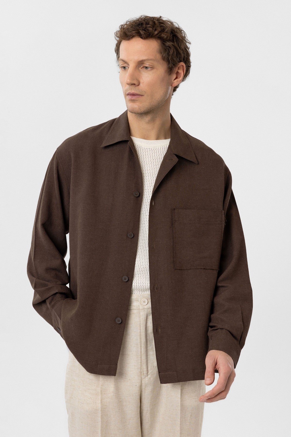 Men's Relaxed-Fit Shirt with Linen Blend