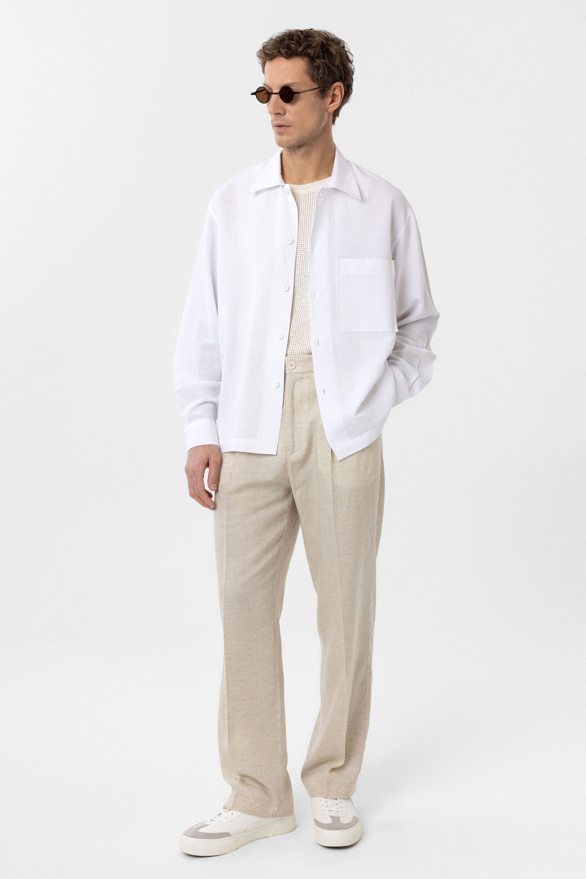 Men's Relaxed-Fit Shirt with Linen Blend