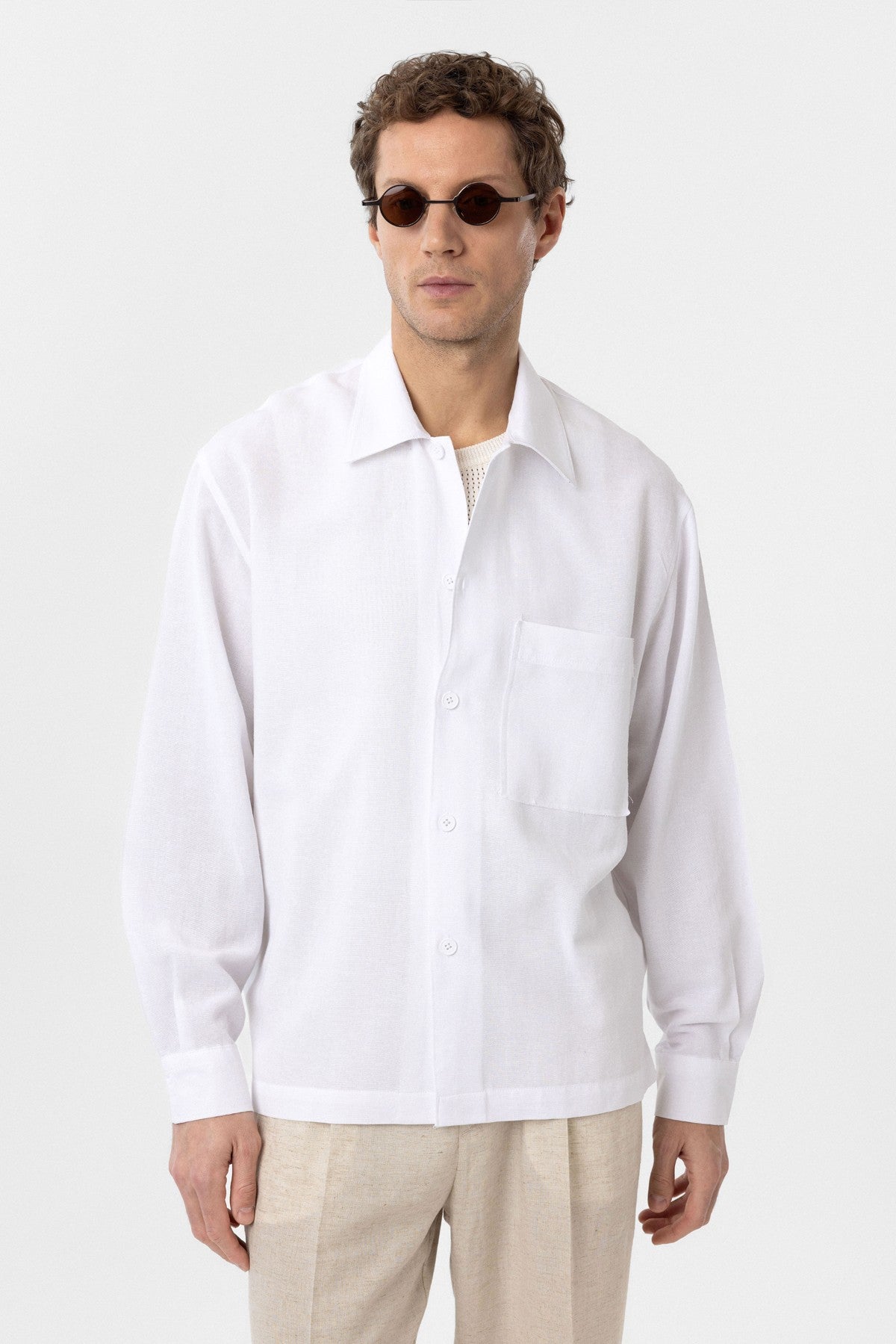 Men's Relaxed-Fit Shirt with Linen Blend