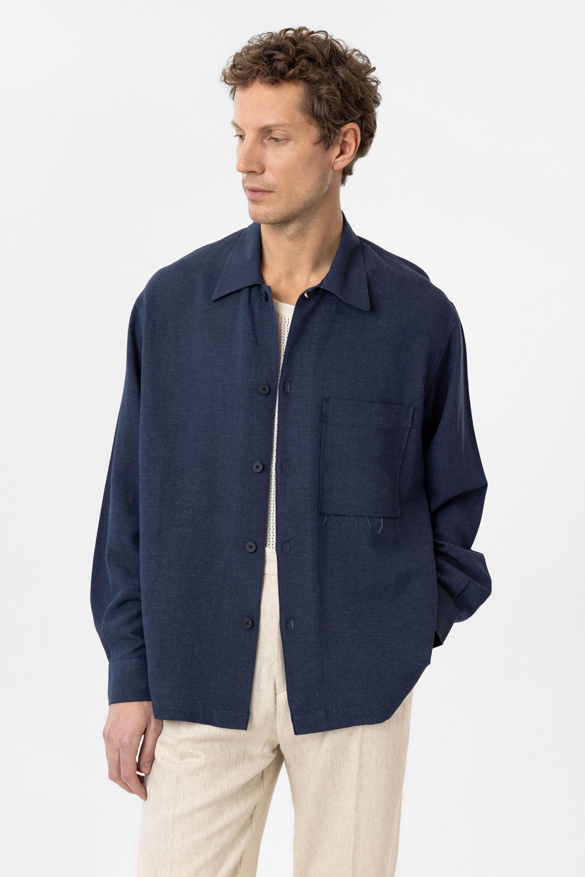 Men's Relaxed-Fit Shirt with Linen Blend