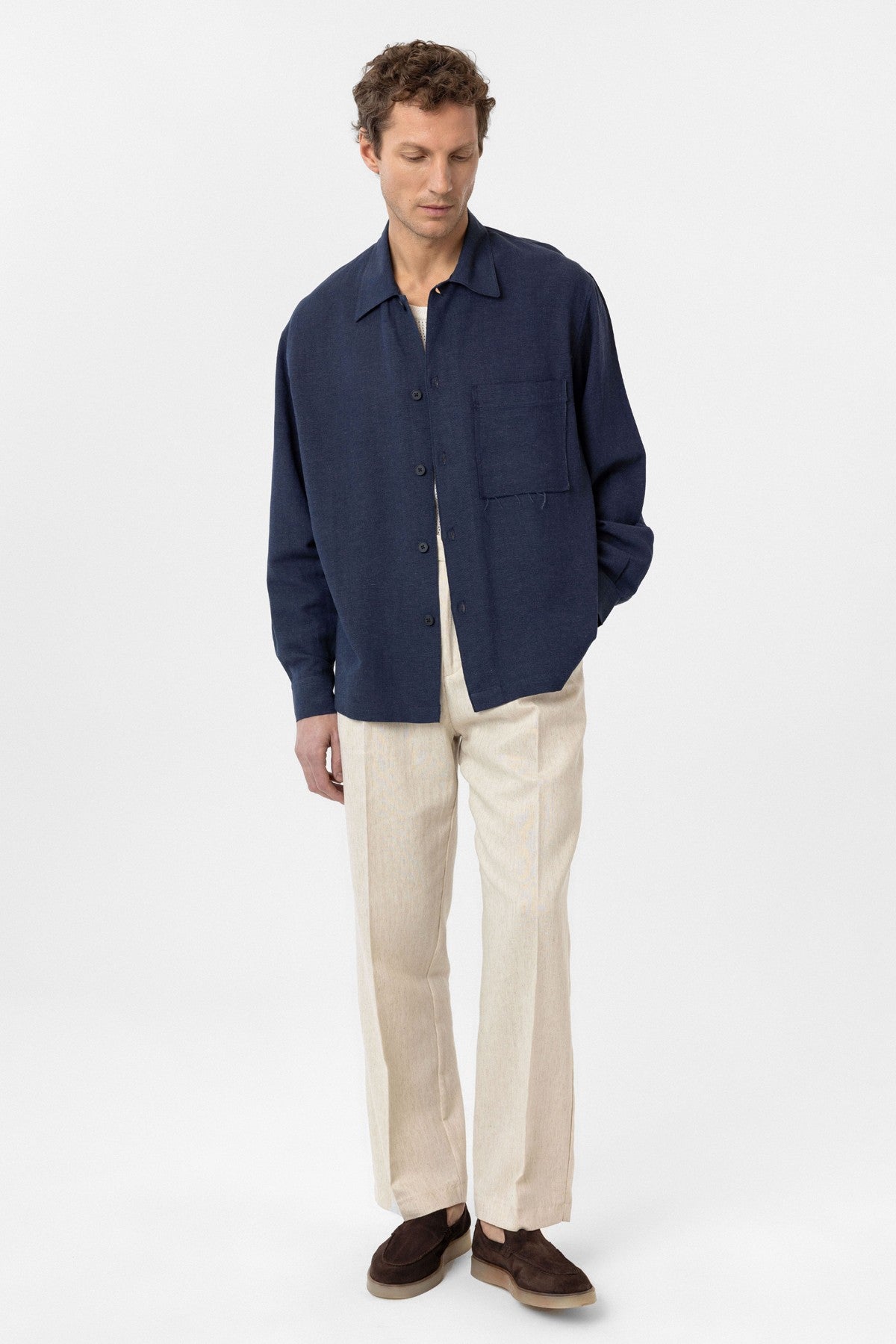 Men's Relaxed-Fit Shirt with Linen Blend