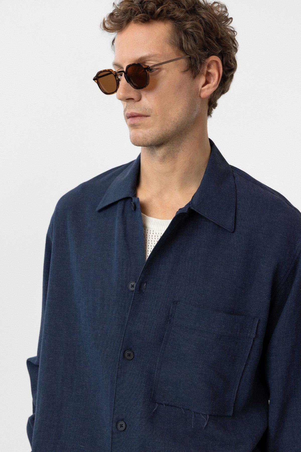 Men's Relaxed-Fit Shirt with Linen Blend