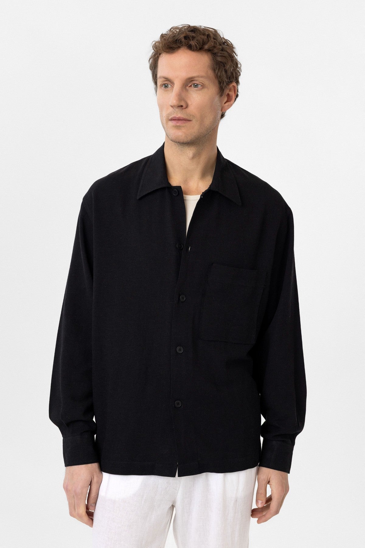 Men's Relaxed-Fit Shirt with Linen Blend