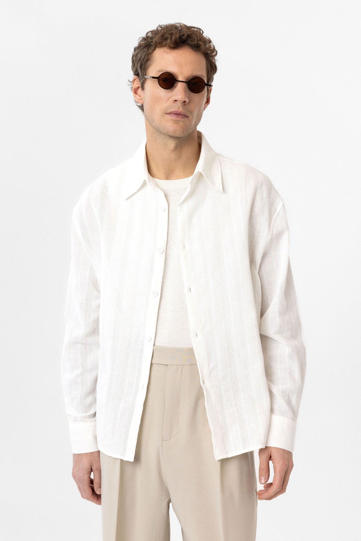 Antioch Textured Jacquard Cotton Men's Shirt