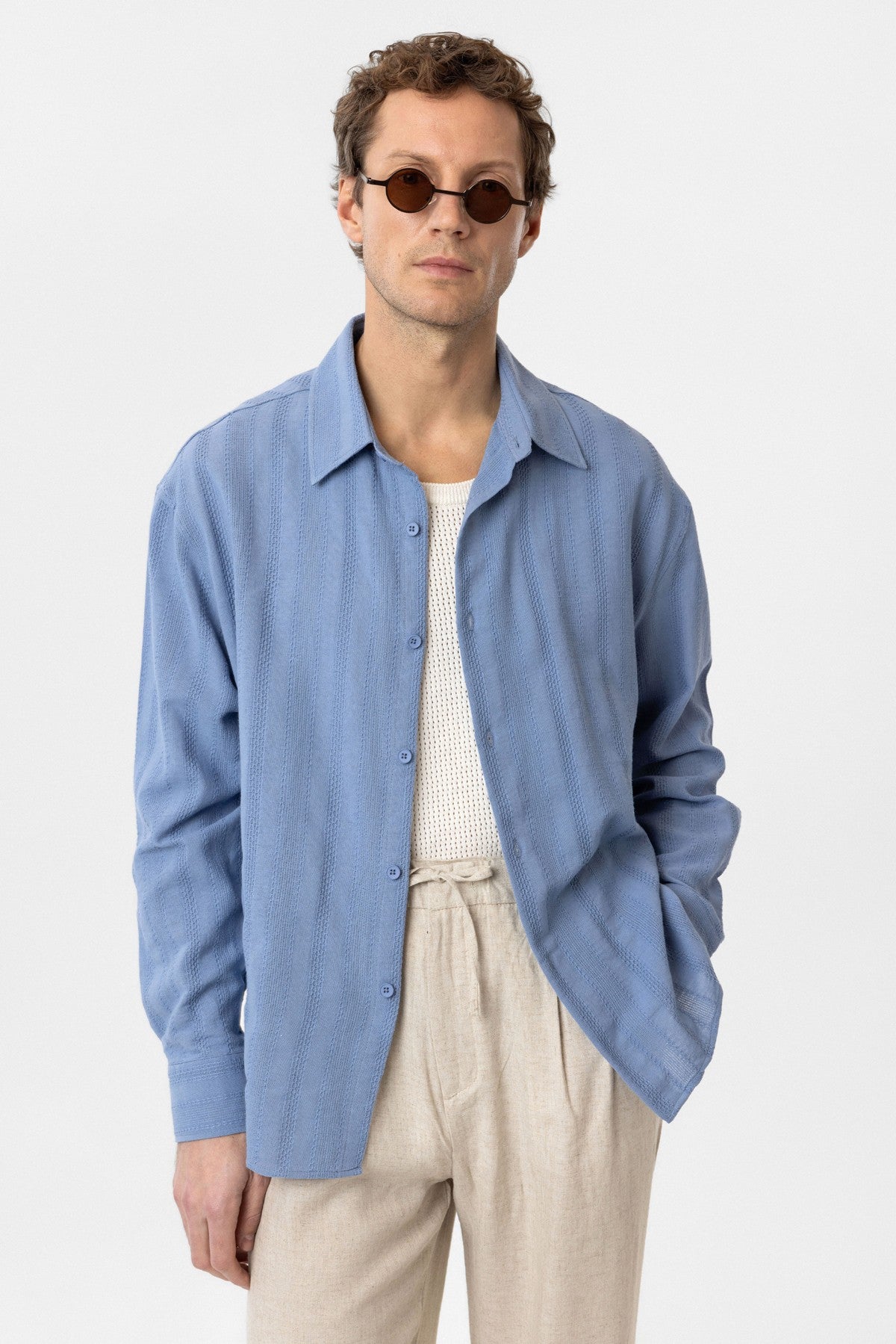 Antioch Textured Jacquard Cotton Men's Shirt
