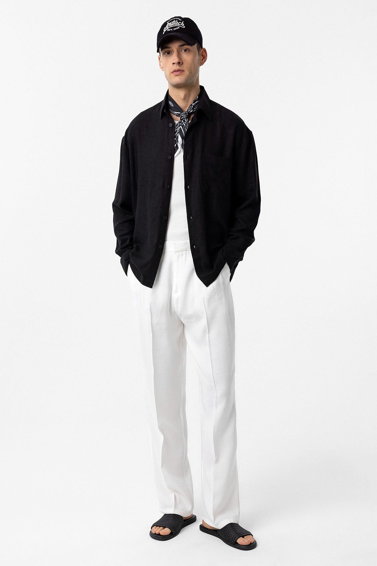 Men's Relaxed-Fit Shirt with Linen Blend