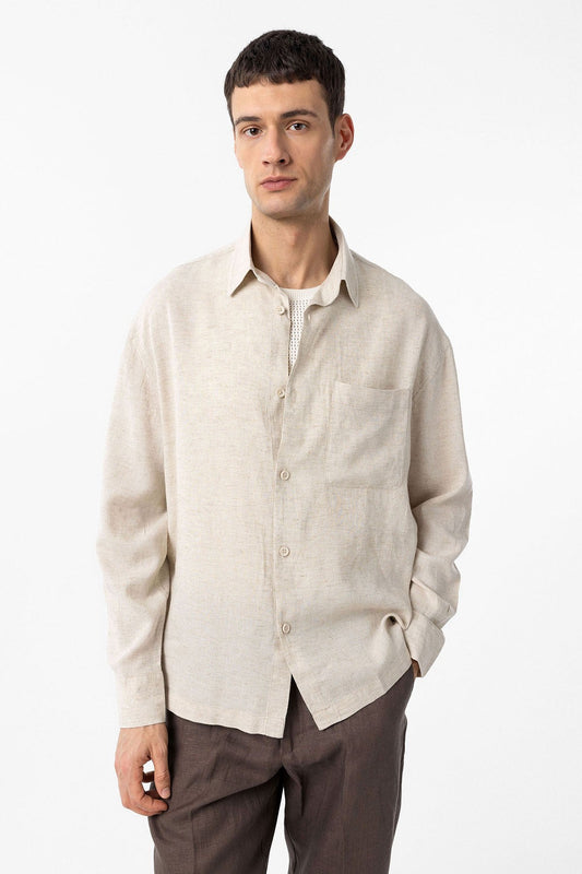 Men's Relaxed-Fit Shirt with Linen Blend