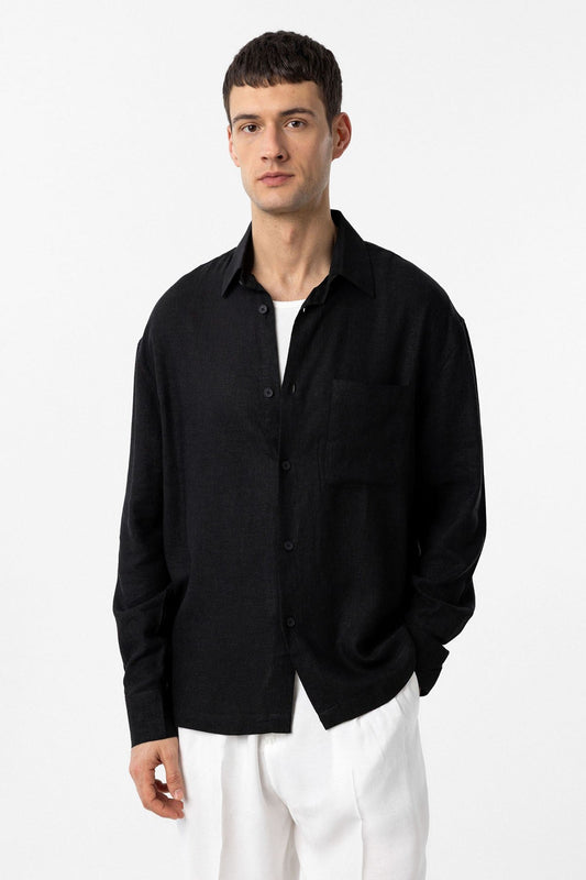 Men's Relaxed-Fit Shirt with Linen Blend