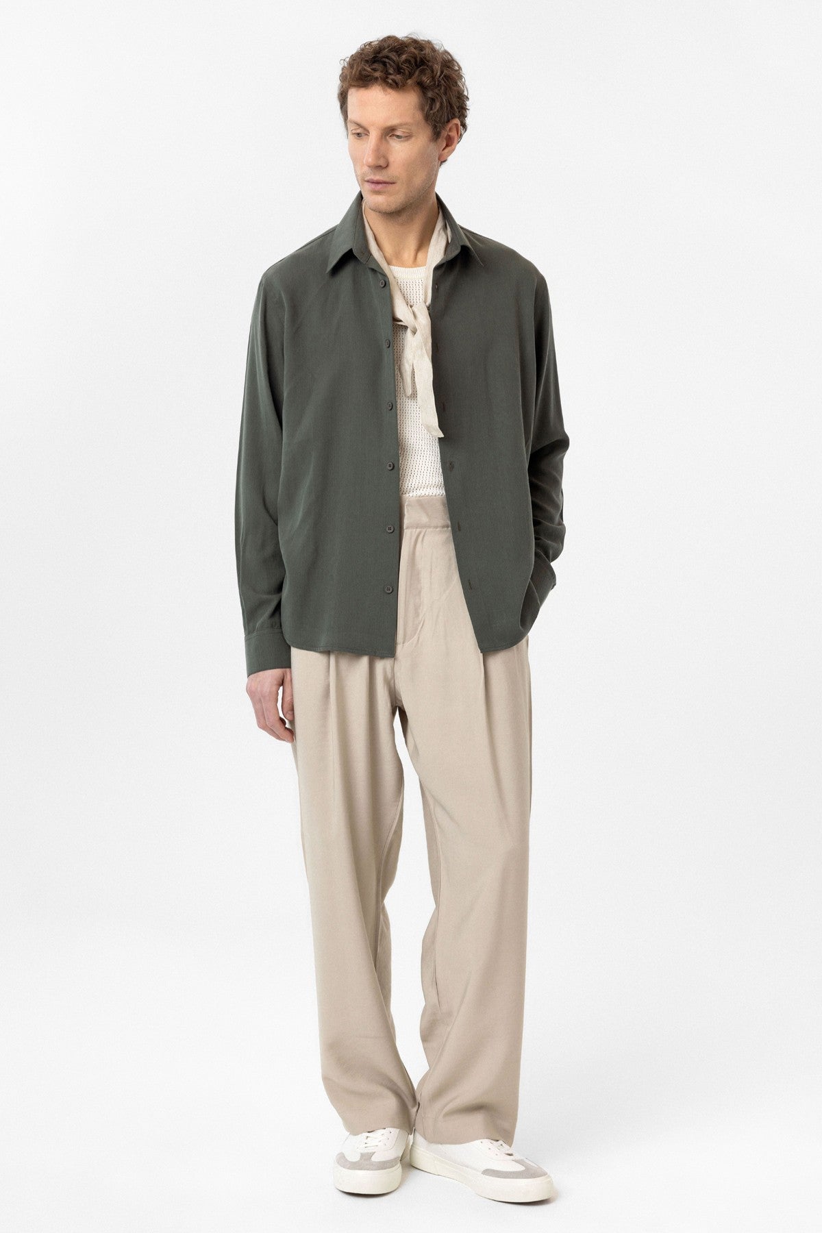 Relax Fit Lyocell Fabric Men's Shirt