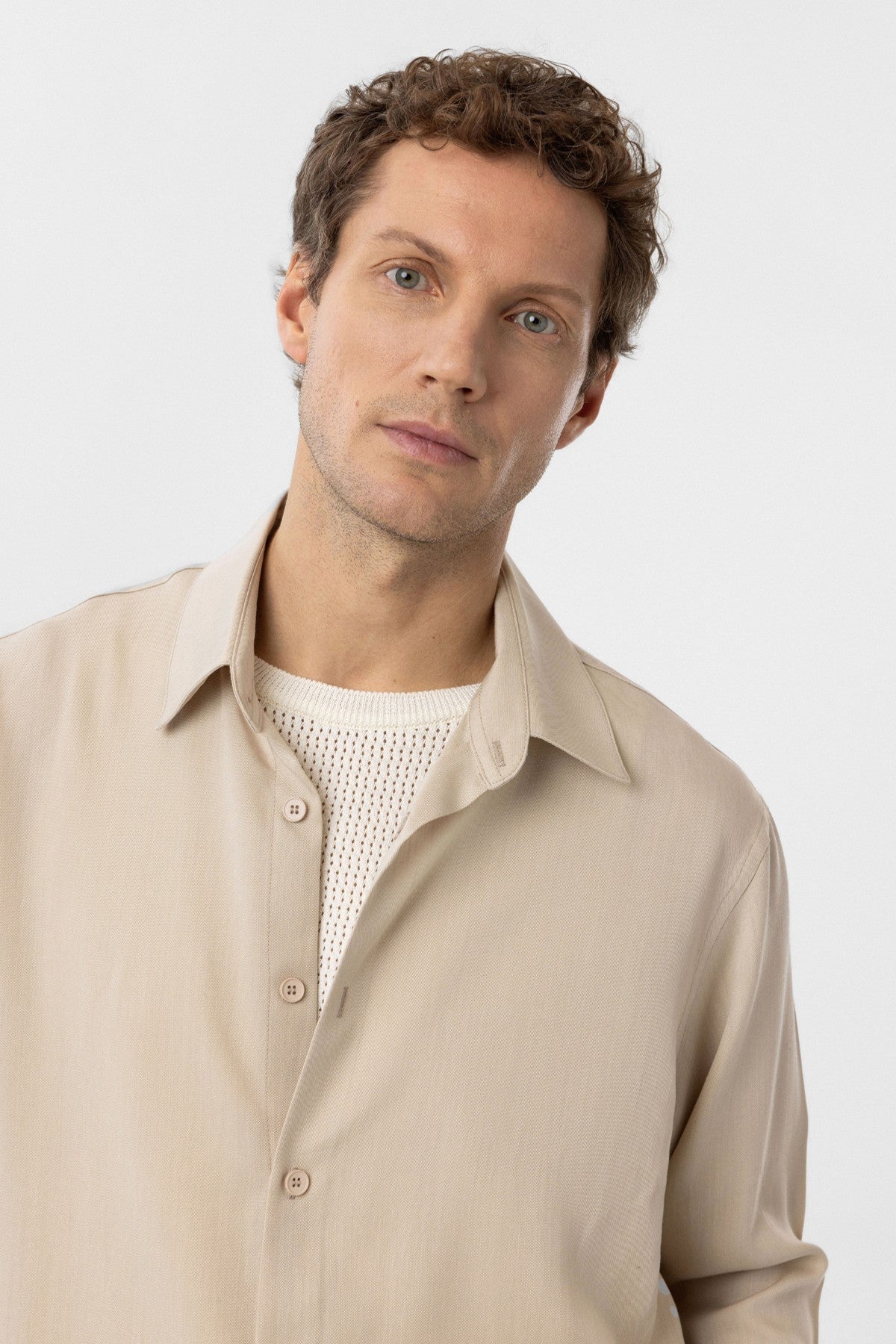 Relax Fit Lyocell Fabric Men's Shirt