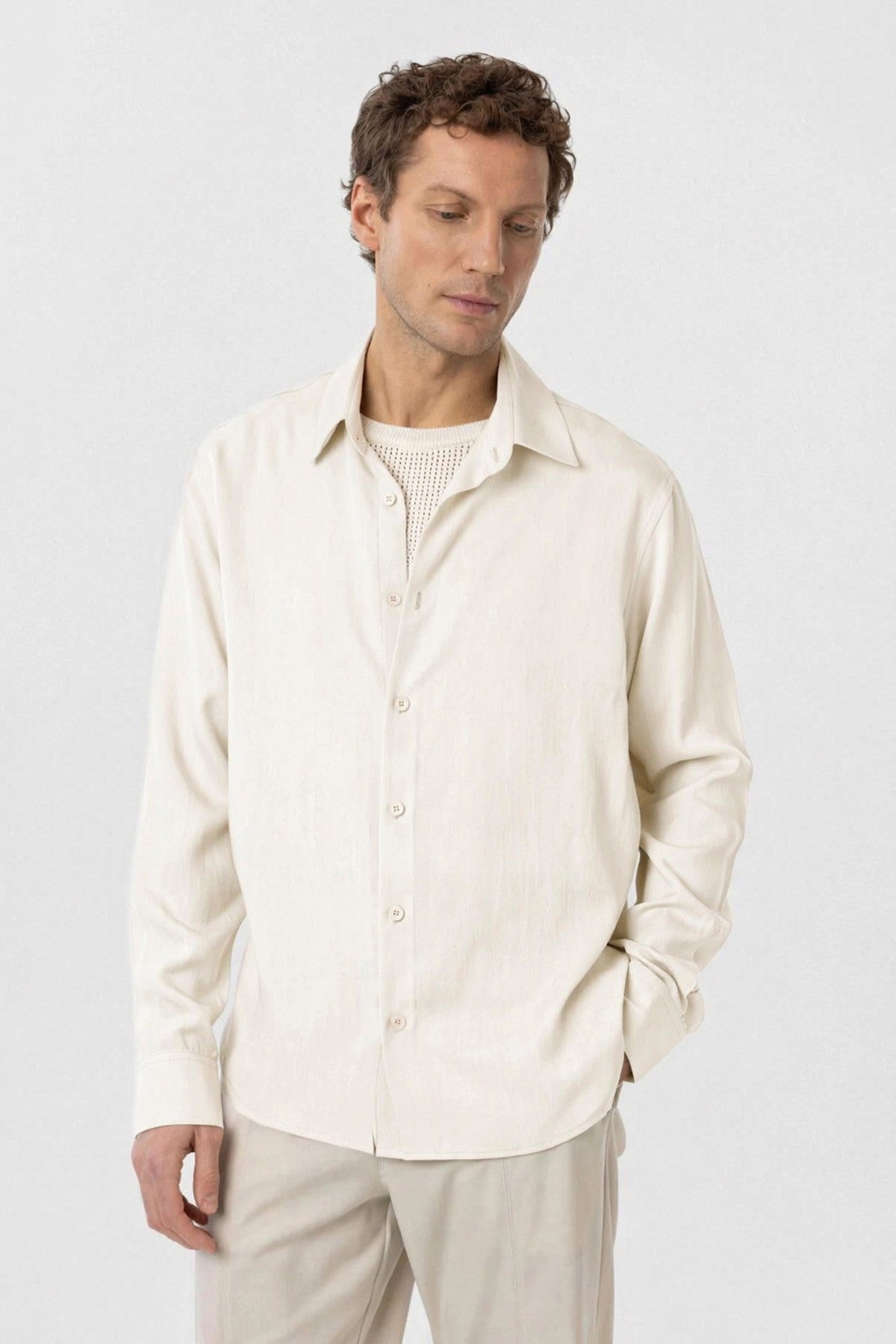 Relax Fit Lyocell Fabric Men's Shirt