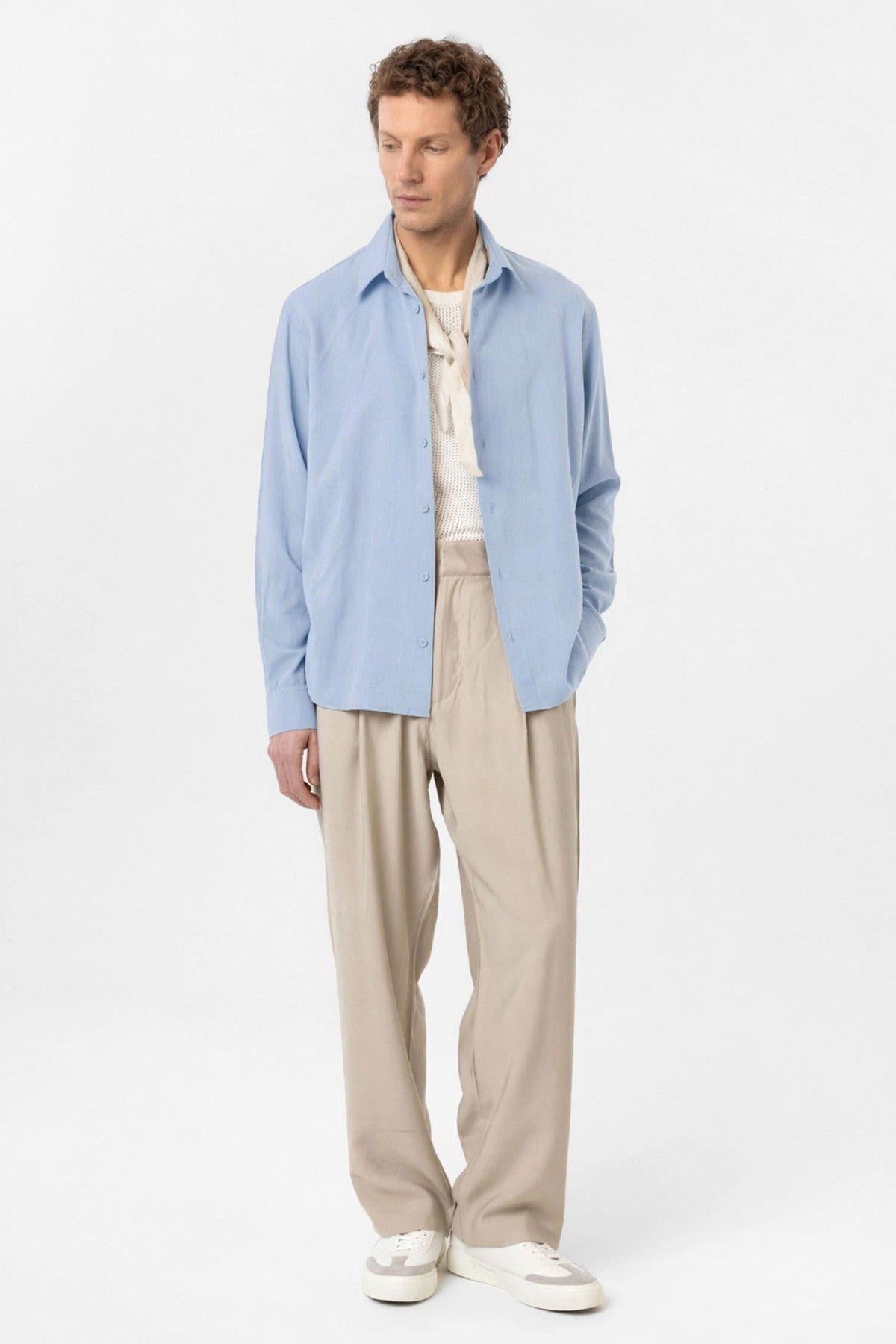 Relax Fit Lyocell Fabric Men's Shirt