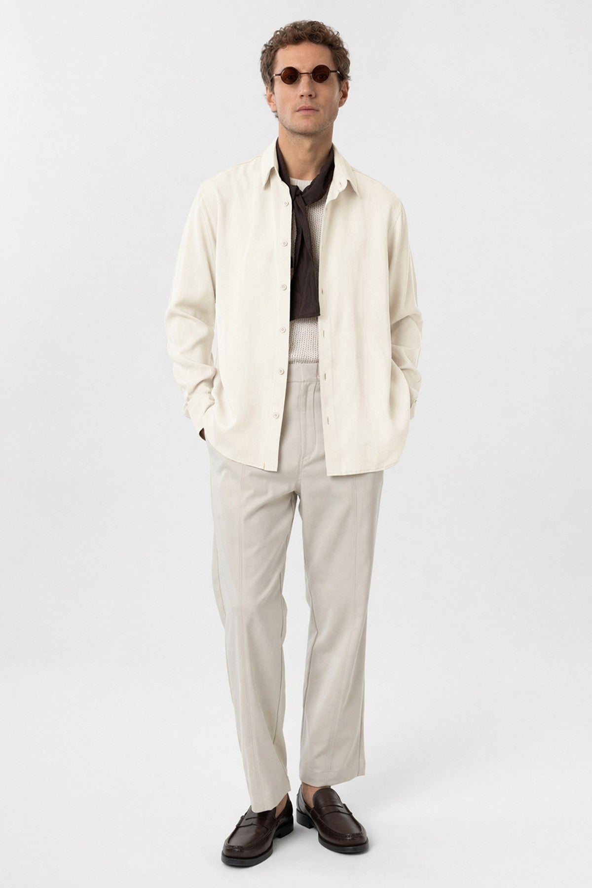 Relax Fit Lyocell Fabric Men's Shirt