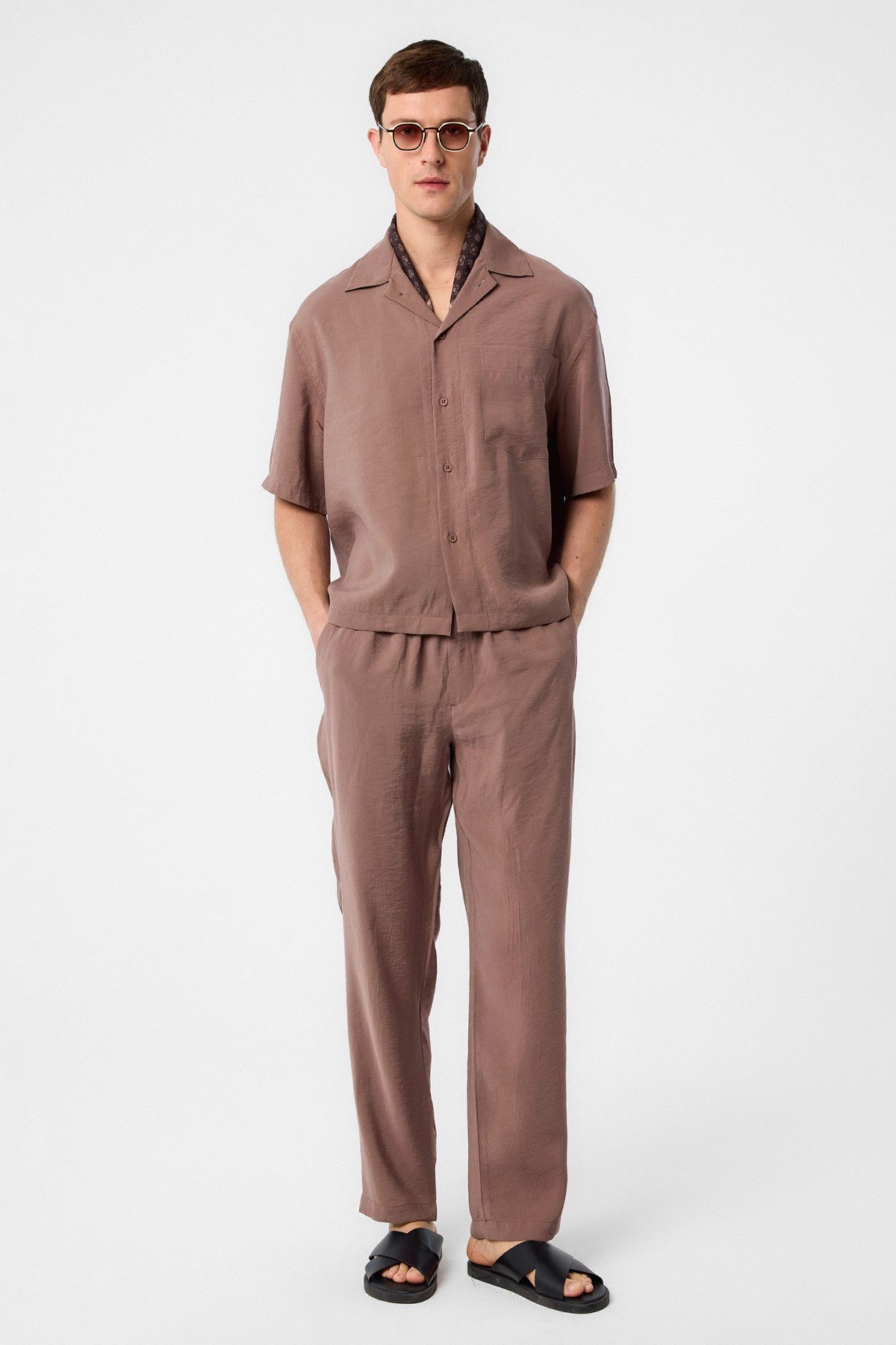 Antioch Apache Collar Modal Fabric Men's Shirt