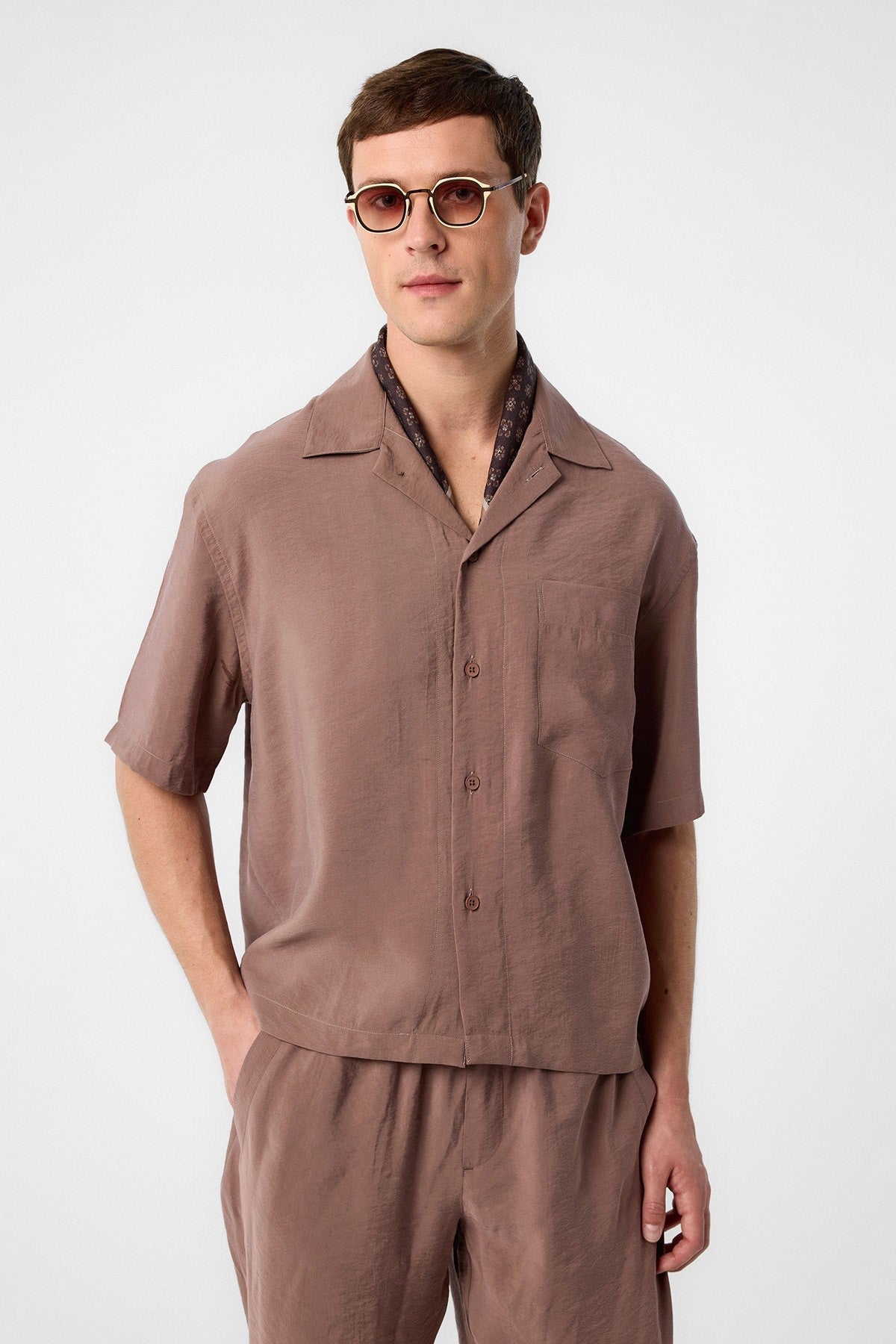 Antioch Apache Collar Modal Fabric Men's Shirt