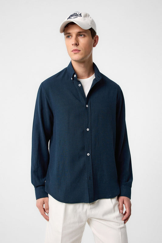 Antioch Men's Linen-Blend Button-Down Shirt