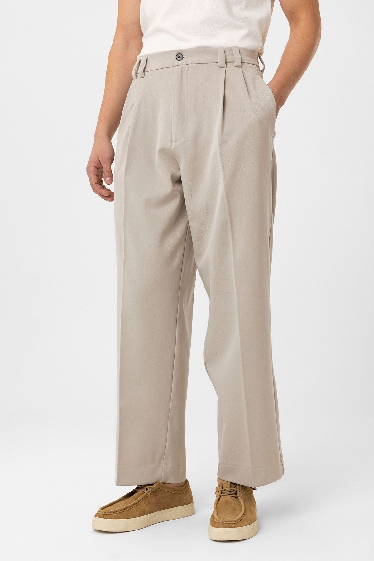 Antioch Yüksel Bel Relax Fit Pleated Men's Pants