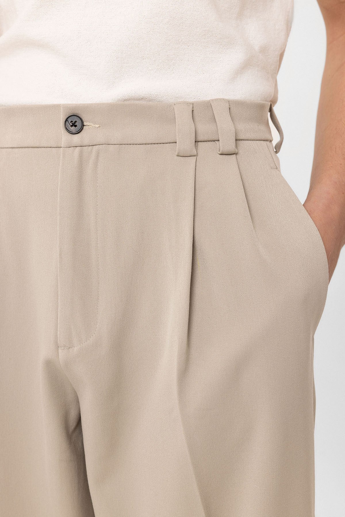 Antioch Yüksel Bel Relax Fit Pleated Men's Pants