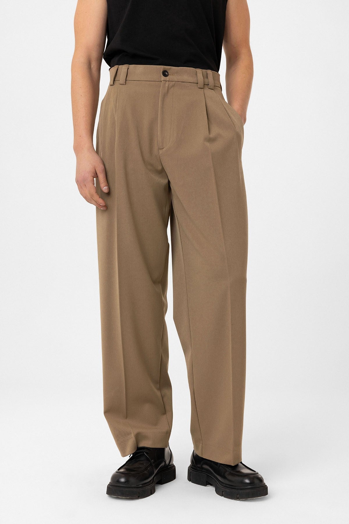 Antioch Yüksel Bel Relax Fit Pleated Men's Pants