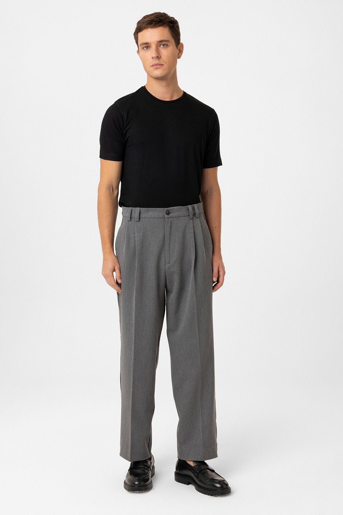 Antioch Yüksel Bel Relax Fit Pleated Men's Pants