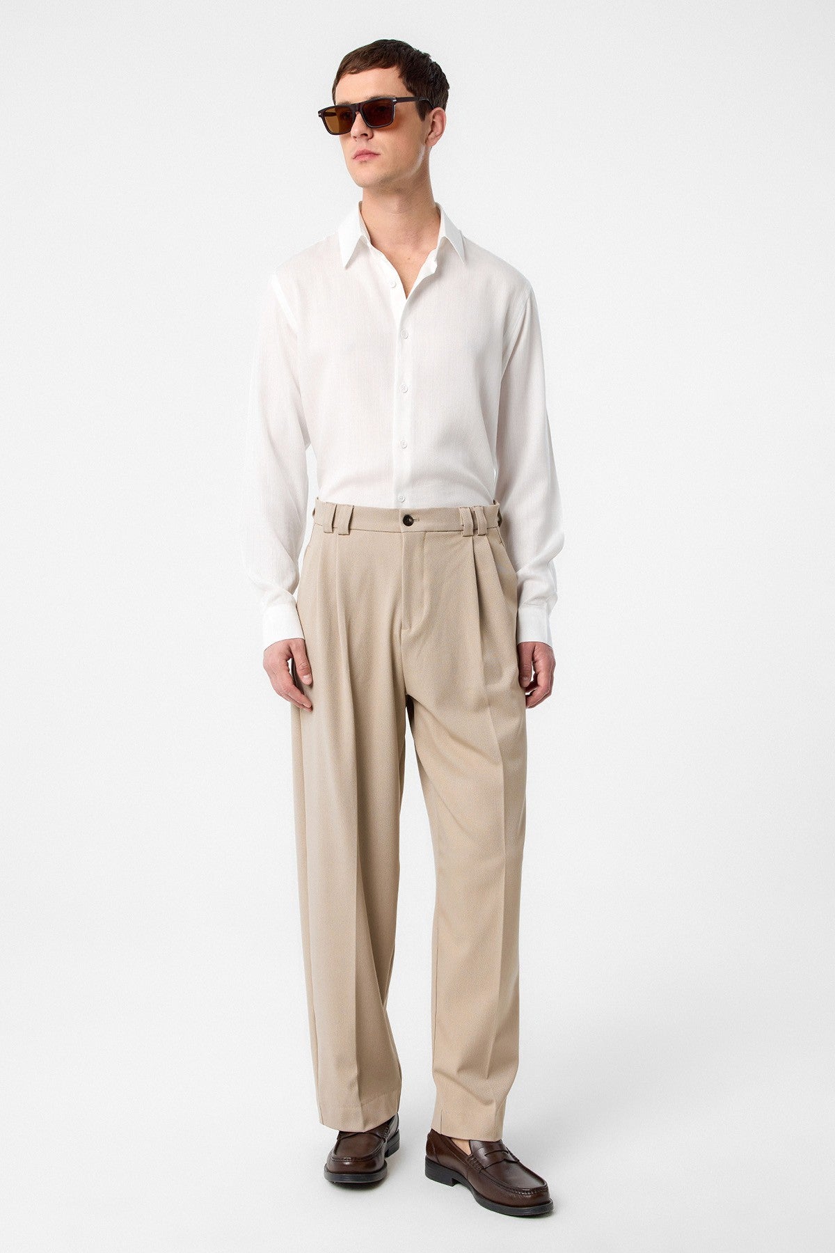 Antioch Yüksel Bel Relax Fit Pleated Men's Pants