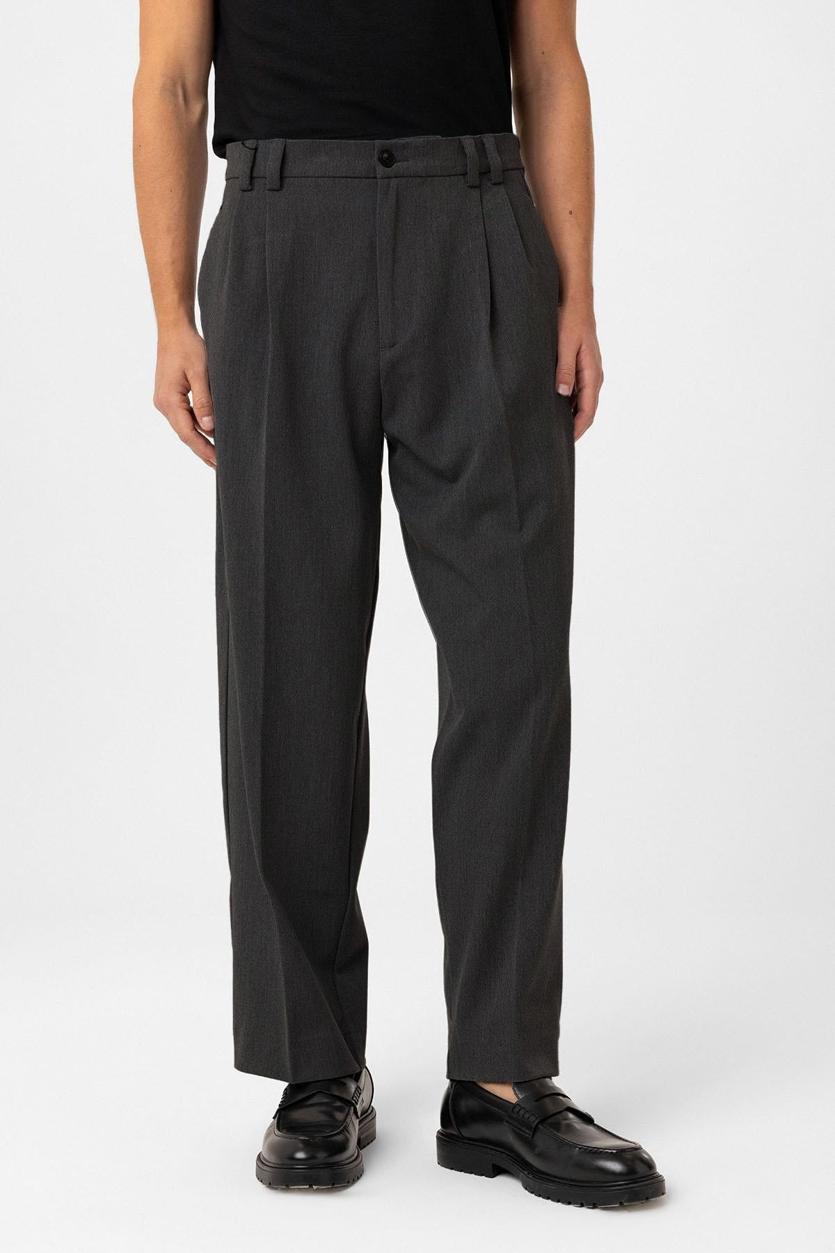 Antioch Yüksel Bel Relax Fit Pleated Men's Pants