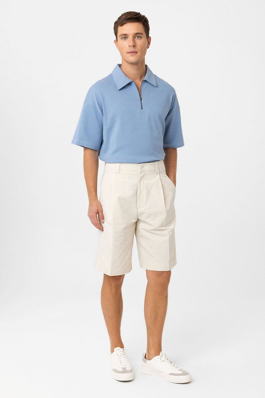 Antioch High-Waisted Pleated Relaxed Bermuda Shorts for Men