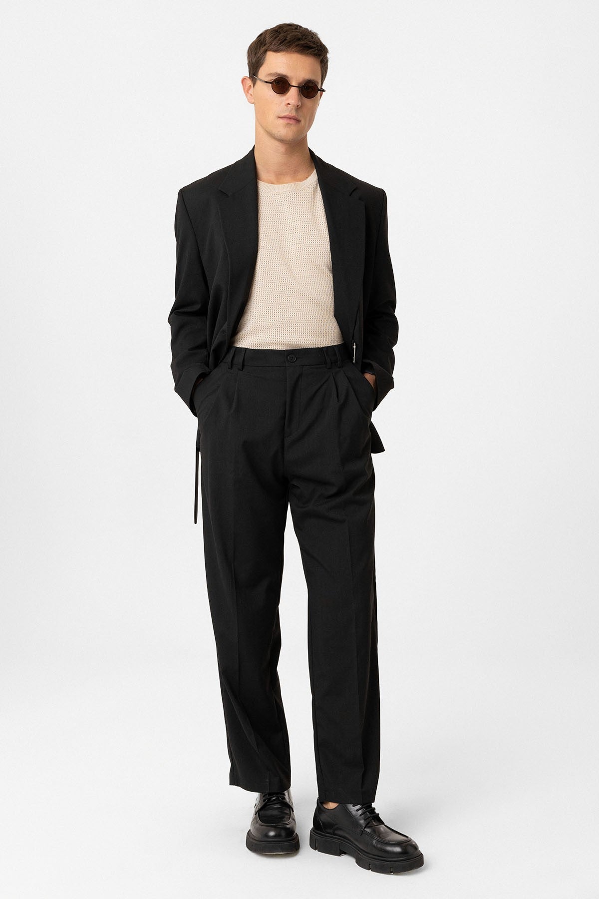 Men's Double-Pleated Baggy-Fit Pants