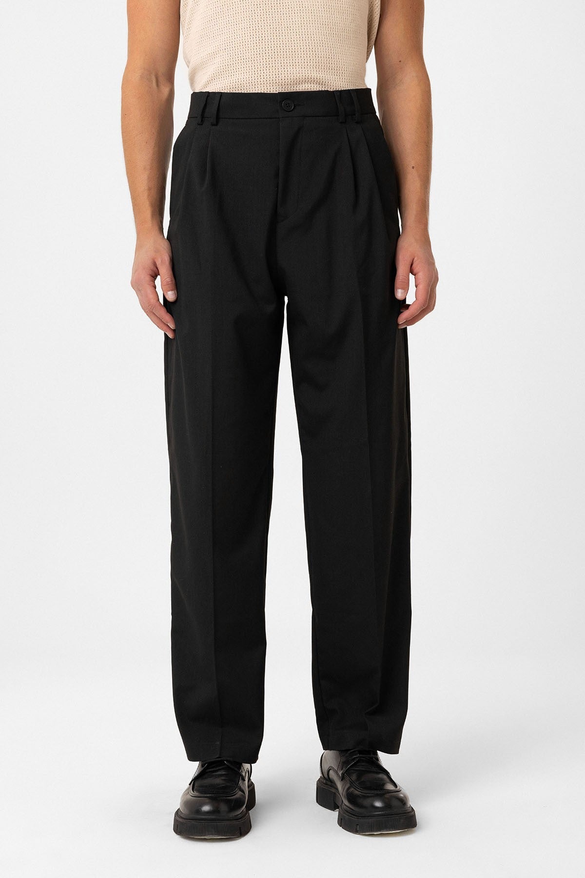 Men's Double-Pleated Baggy-Fit Pants