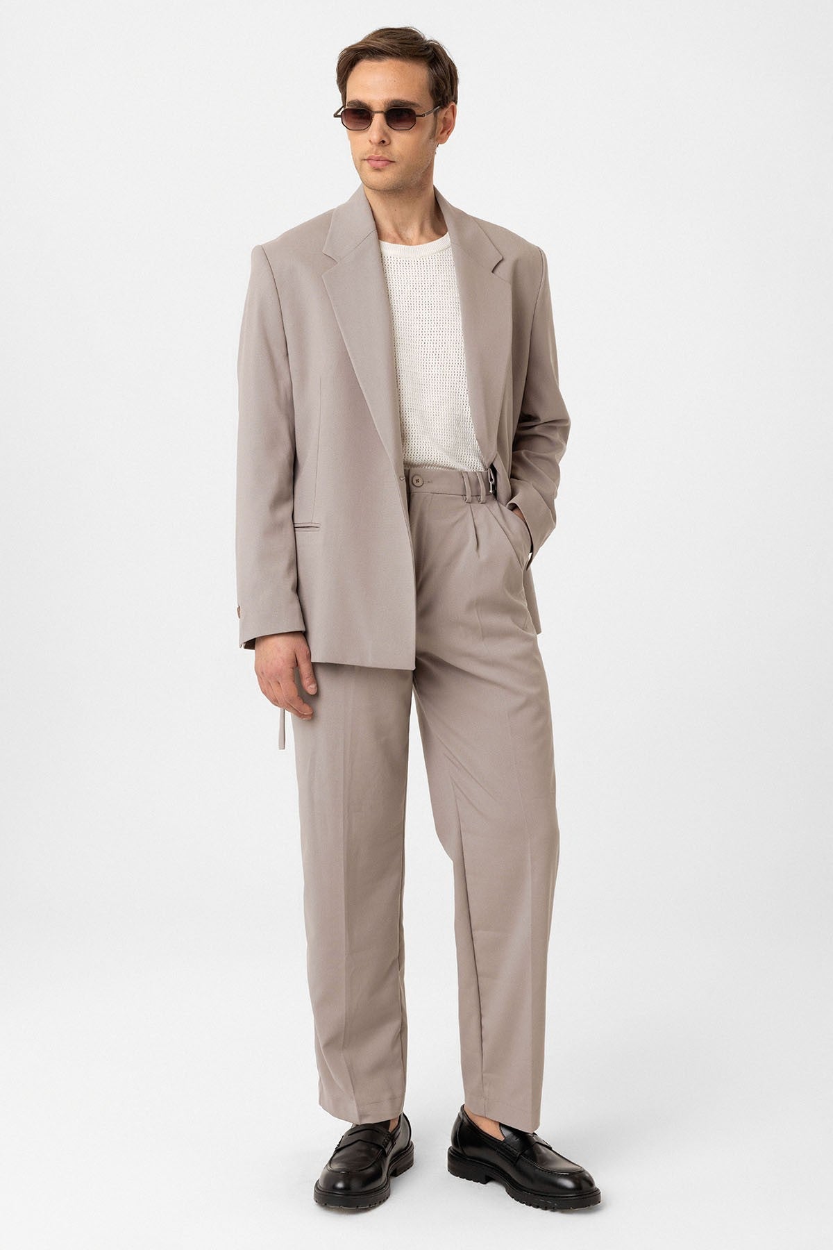 Men's Double-Pleated Baggy-Fit Pants