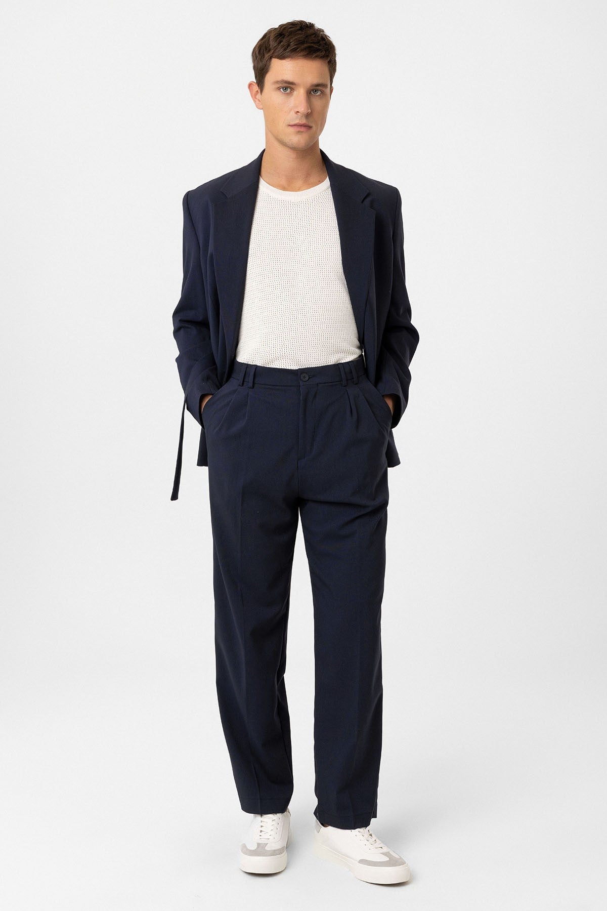 Men's Double-Pleated Baggy-Fit Pants