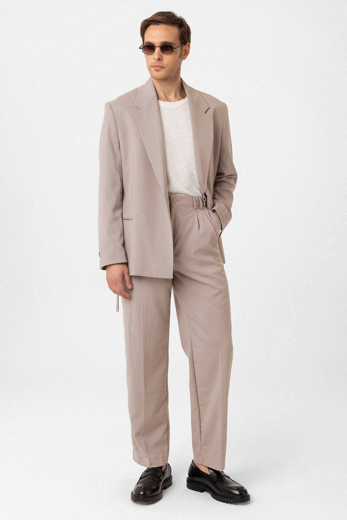 Men's Double-Pleated Baggy-Fit Pants