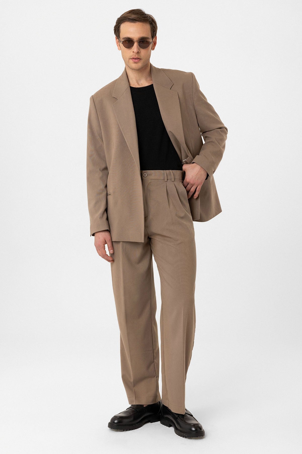Men's Double-Pleated Baggy-Fit Pants