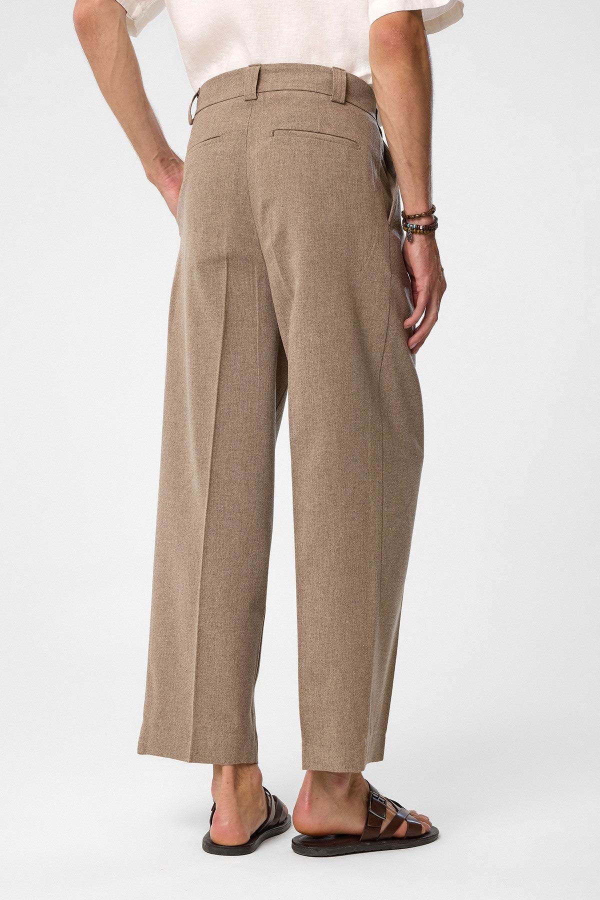 High-Waisted Pleated Relaxed-Fit Men's Pants