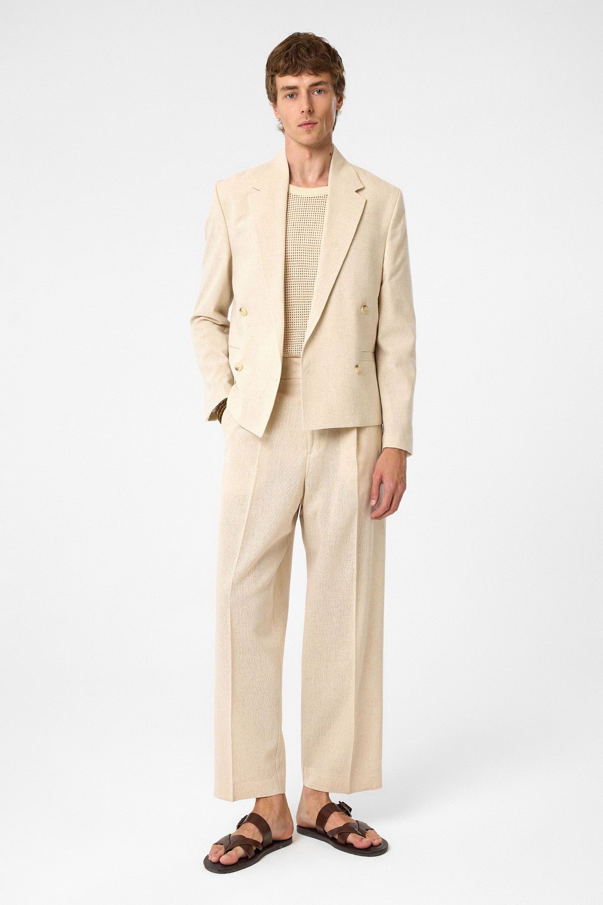 High-Waisted Pleated Relaxed-Fit Men's Pants