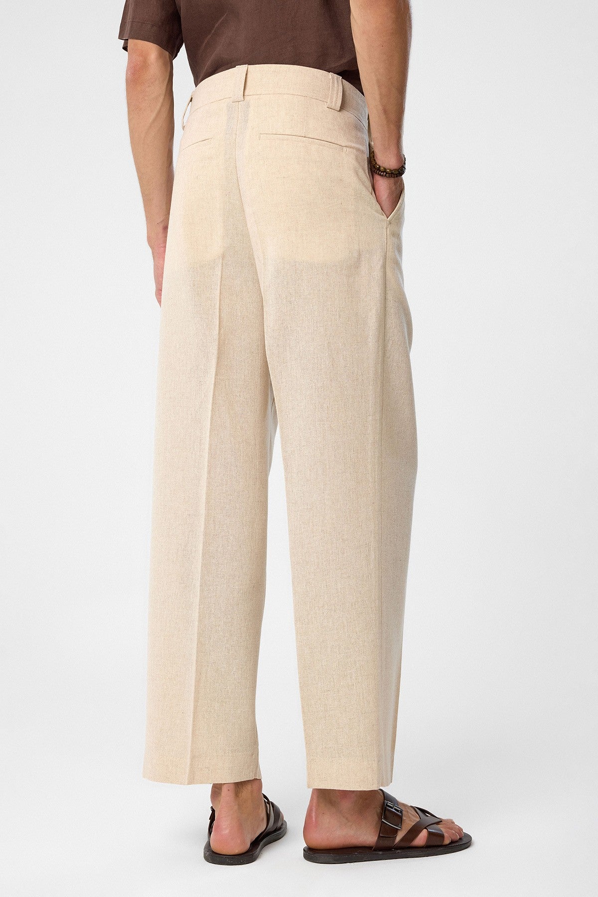 High-Waisted Pleated Relaxed-Fit Men's Pants
