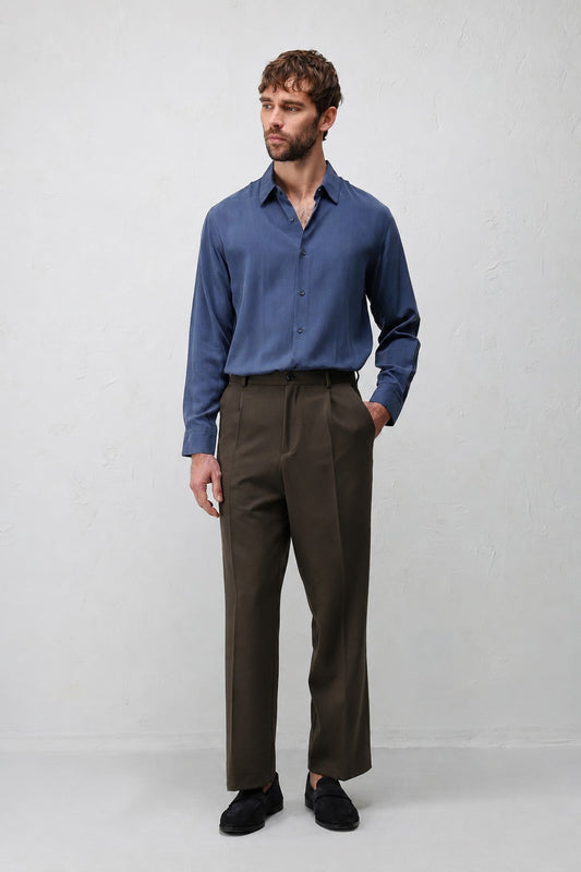 Relax Fit Pleated Men's Pants