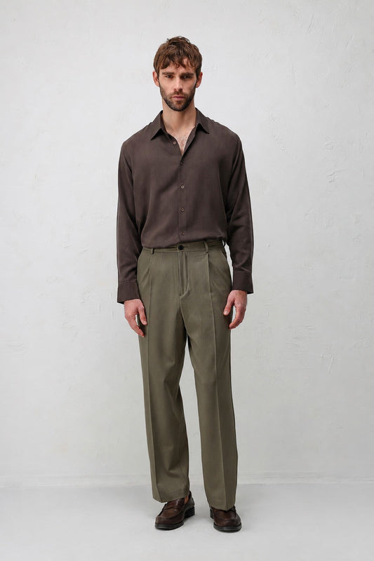 Relax Fit Pleated Men's Pants