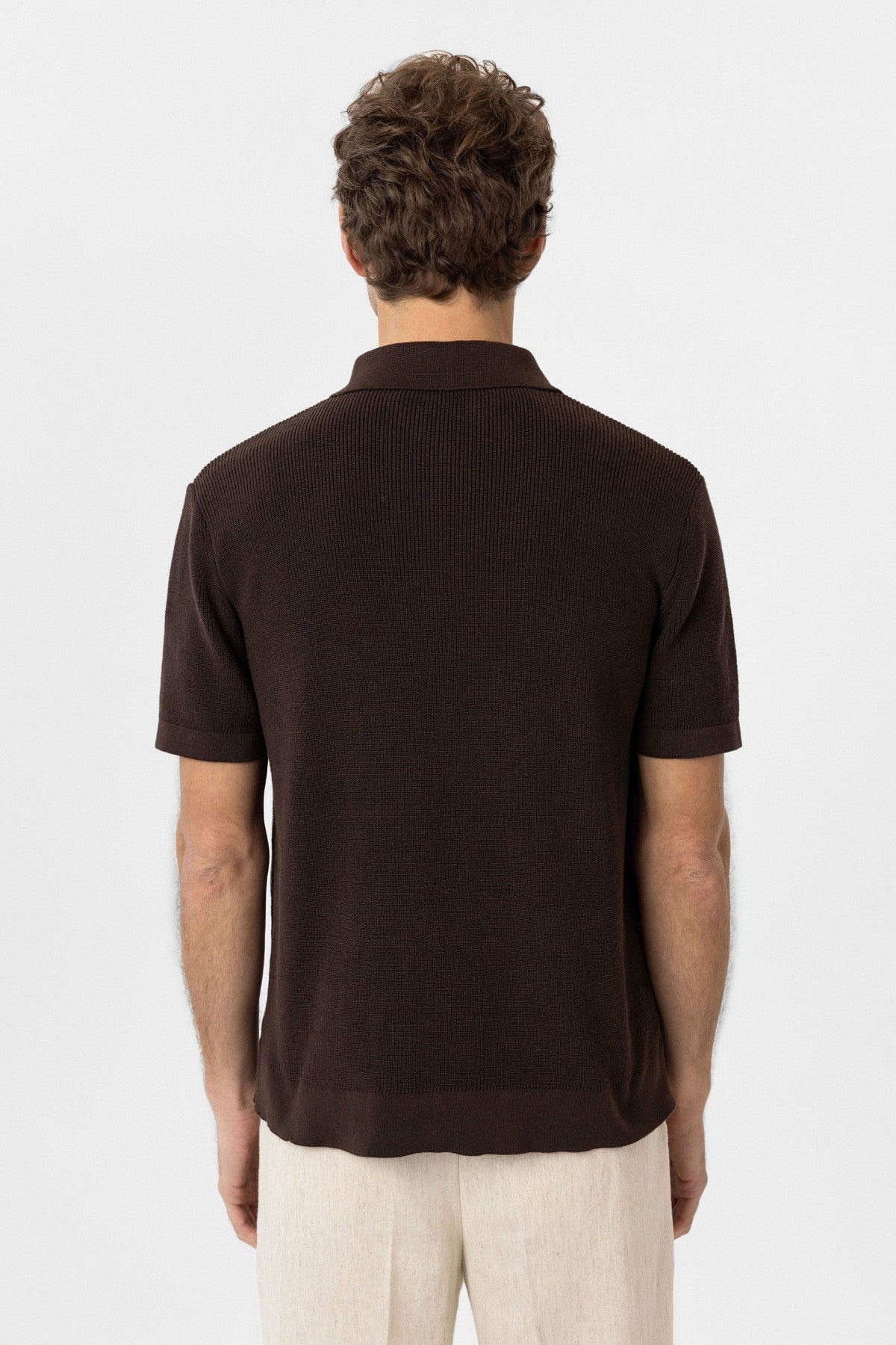 Antioch Zippered Knit Men's Polo-Neck Sweater T-Shirt