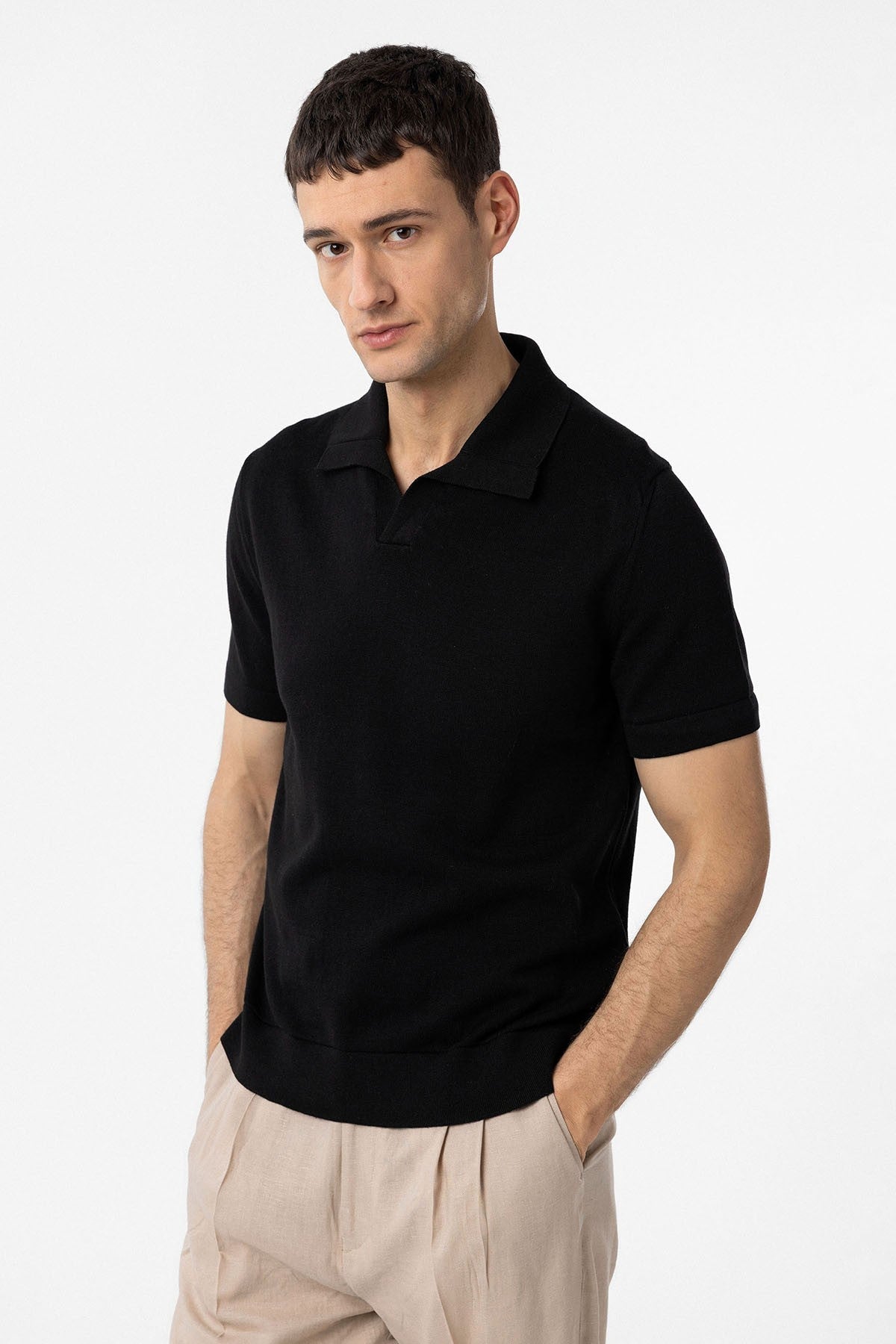 100% Cotton Crew-Neck Knit T-Shirt
