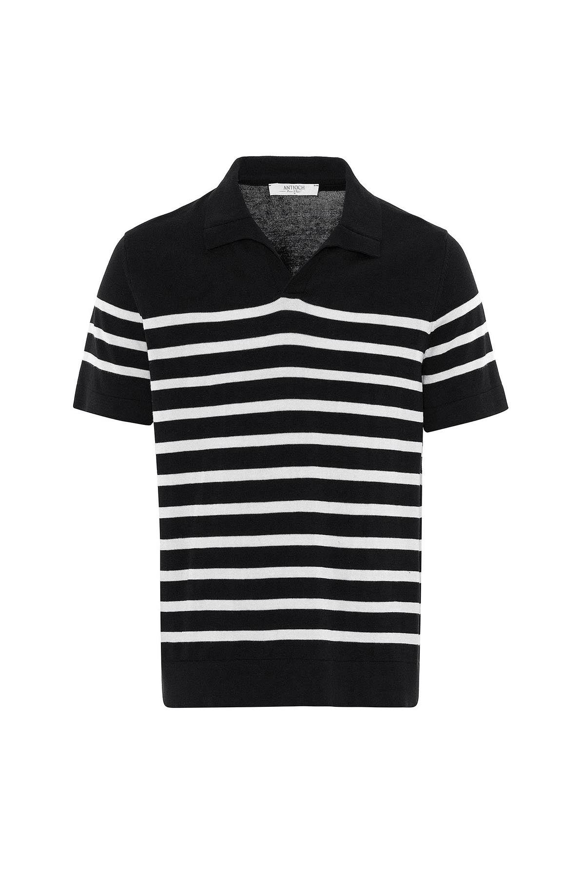 Antioch Polo-Neck Striped Men's Knit T-Shirt