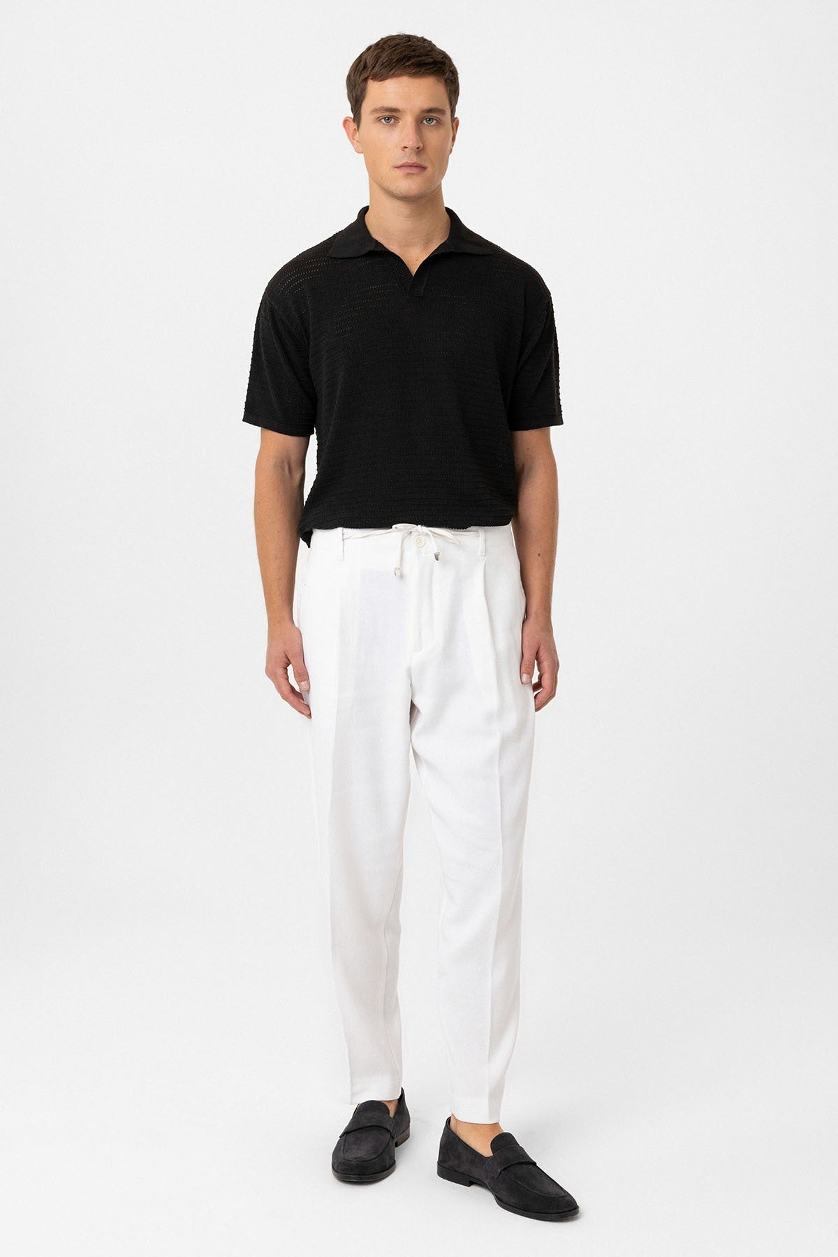 Antioch Polo-Neck Textured Men's Knit T-Shirt