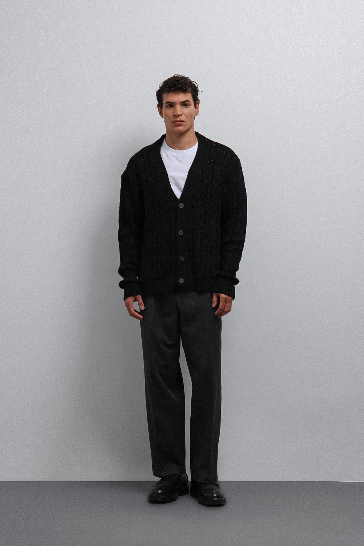 Antioch Men's Cardigan with Braided Texture