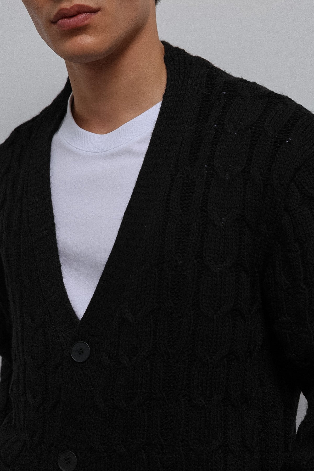 Antioch Men's Cardigan with Braided Texture