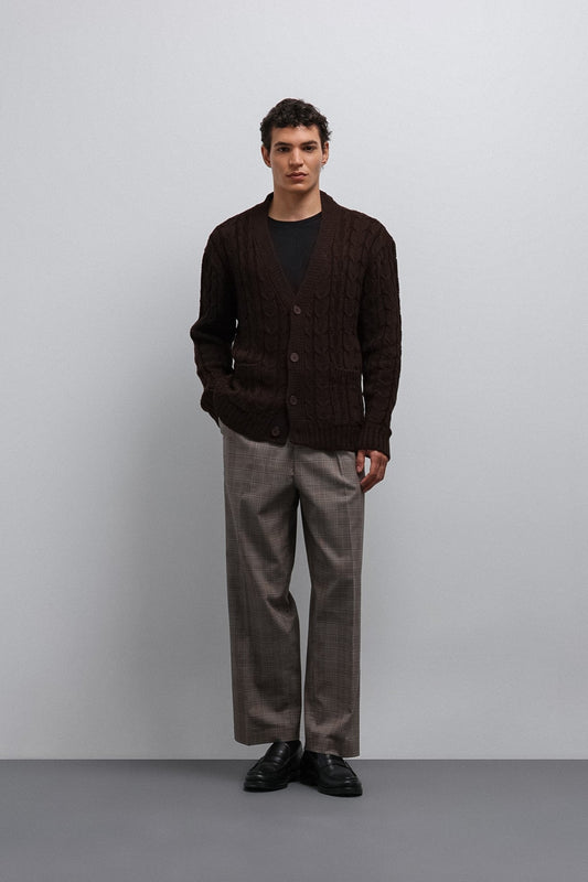 Antioch Men's Cardigan with Braided Texture